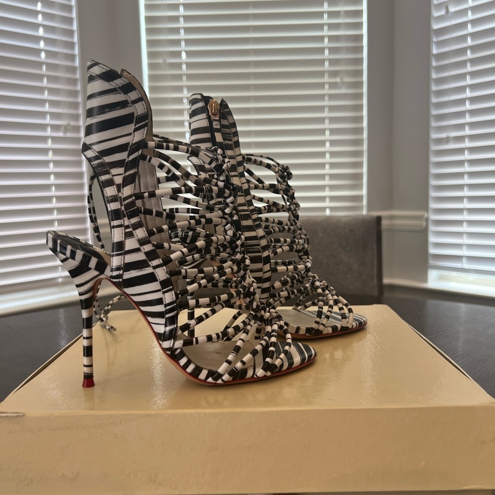 Sophia Webster Zebra Stripe Lace-Up Sandals